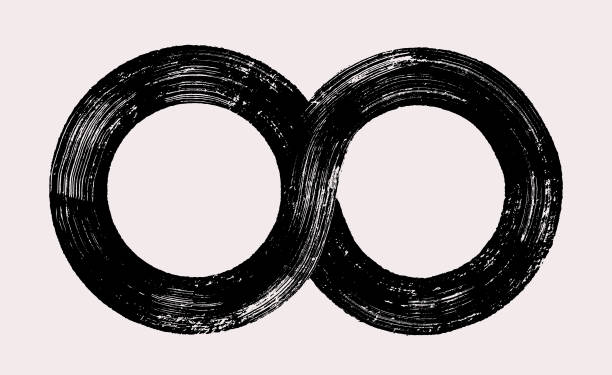 Infinity sign. Grunge dry brush stroke. Grunge ​endless sign. Black infinity vector sign combines deep meaning with a unique visual style. Symbol freedom eternity or infinity in various contexts.