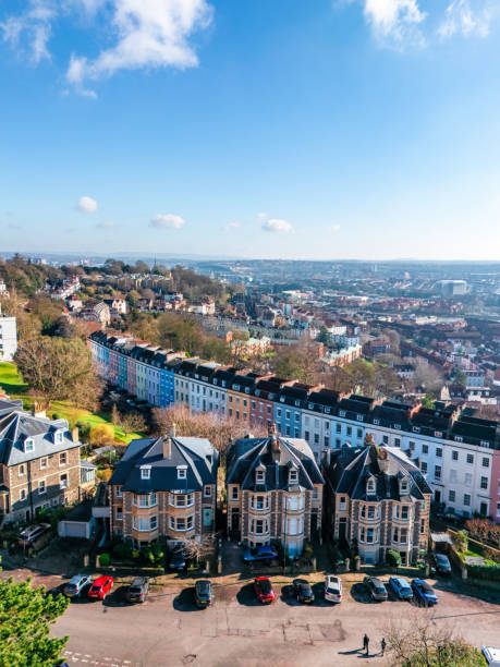 istock Colorful row houses overlooking bristol cityscape 2198444151