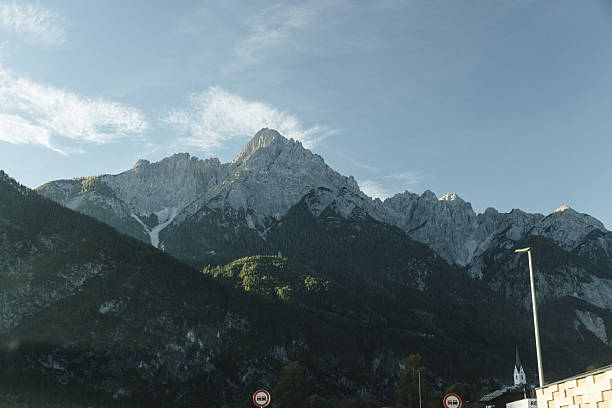 Beautiful view of the Alpine peaks in winter
