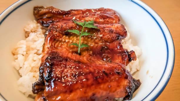 istock Unagi Don, Japanese grilled eel with teriyaki sauce 2198451765