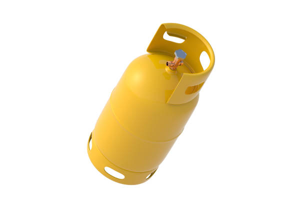 istock Single gas cylinder isolated on white background. Lpg tank. 3d render 2198455851