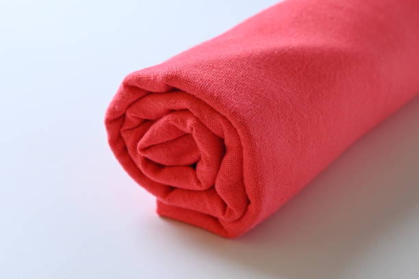 istock red texture of fabric textile on white background, object for fashion cloth design 2198465248