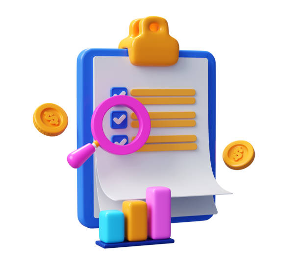 istock 3D Clipboard with Checklist, Magnifying Glass, and 2198477360