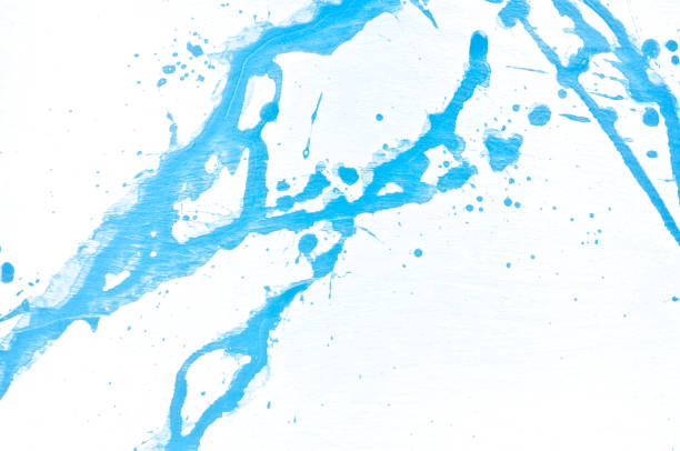istock Blue watercolor background. Acrylic hand painted splash isolated on white background. Abstract acrylic paint splatter. Fashion and beauty. Indigo tone. Close up. 2198481705