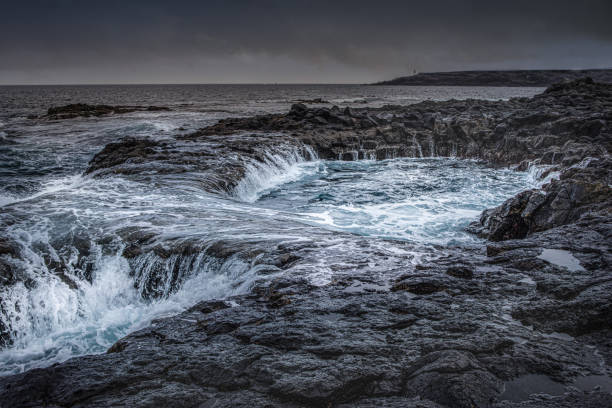 El Bufadero, a powerful blowhole located on the eastern coast of Gran Canaria in Spain.