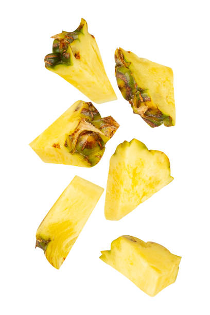 istock Falling Pineapple isolated on white background with clipping path, full depth of field 2198484382