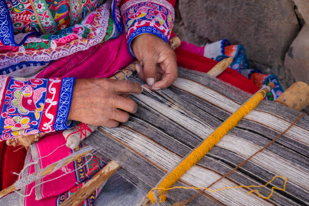 istock Peruvian woman weaving near Colca Canyon, Peru 2198490520