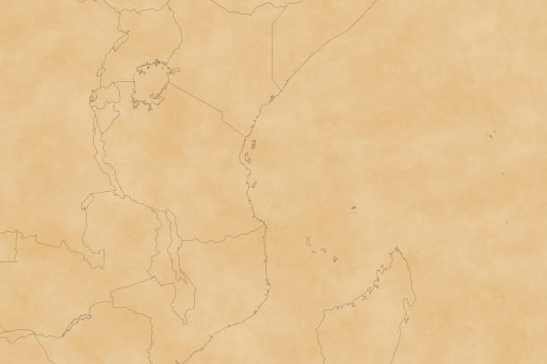 istock Minimalist vintage map of East Africa 2198491581
