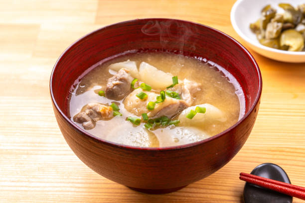 istock Miso soup with chicken and zoni daikon 2198491710