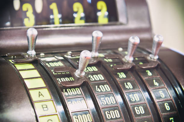 Retro old cash register for store