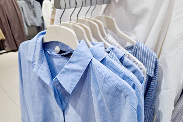 istock Shirts in clothing store 2198496052