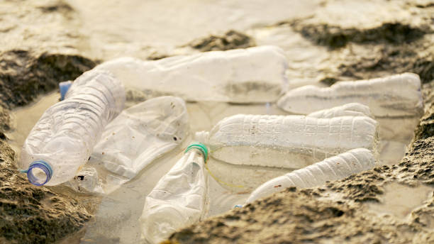 istock Single-use plastic bottles polluting the ocean, sea and coastal pollution 2198498157