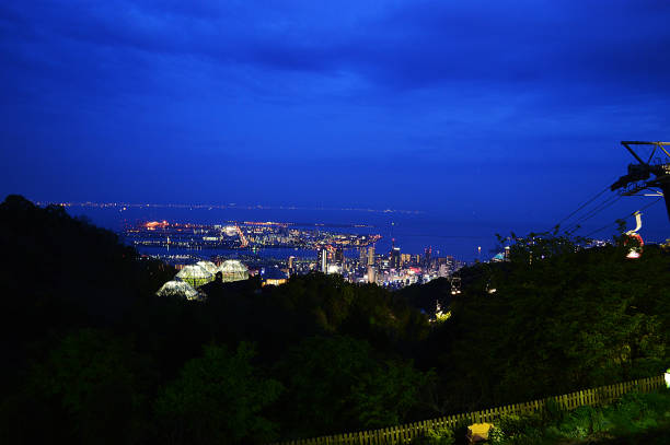 The night panoramic view of Kobe, situated in Hyogo Japan