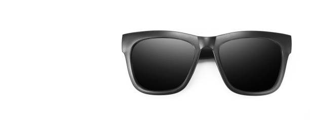 istock Clothes, shoes and accessories - Black modern sunglasses with black lenses. Front view 2198502052