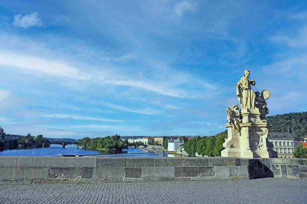 Statue on the Charles bridge in Prague, Czech republic