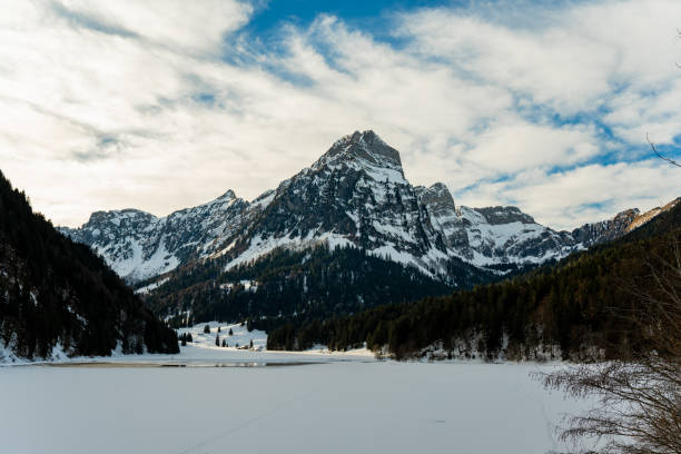 Eibsee and Zugspitze in winter
