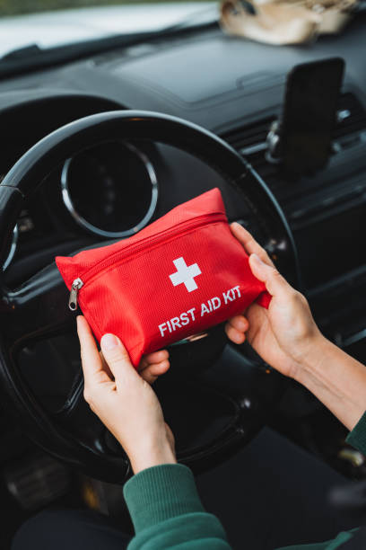 istock This is a compact first aid kit that has been conveniently prepared and is always ready for immediate use in your vehicle, for any emergencies 2198512272