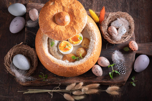 istock Homemade sour soup as traditional soup for Easter. 2198514195
