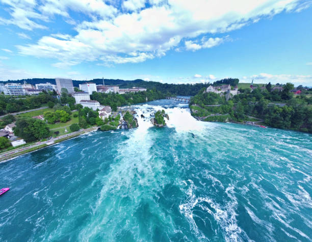 Panorama of the Rhine at the falls