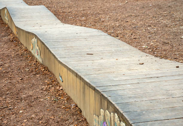 Fragment of a wooden pump track.