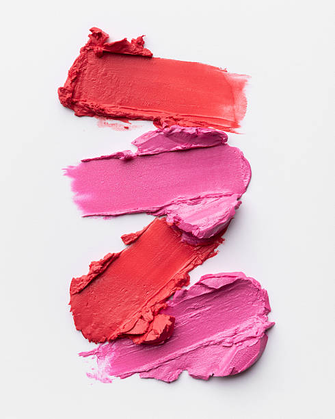 istock Pink and red lipstick smears on white background 2198516229