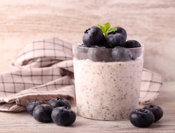 istock Chia seed and oat pudding with blueberry 2198521544