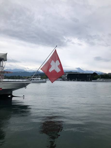 istock A large Swiss flag on a ship on Lake Lucerne 2198521683