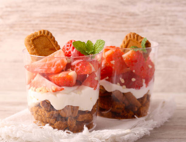 istock Biscoff  strawberry trifle dessert in cups 2198521818