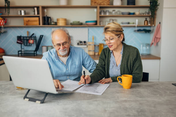 istock Senior couple thinking about pension management, debating, making decisions or weighing options and thinking 2198523012