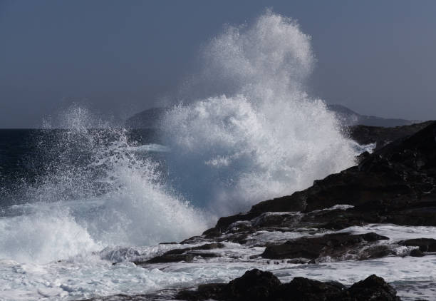 Gran Canaria, north coast, powerful ocean waves breaking