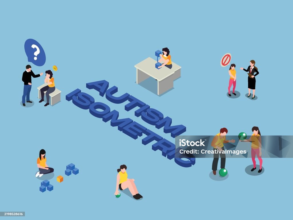 Asd Challenges Representing Autism Awareness And Social Interaction Challenges 3d ...
