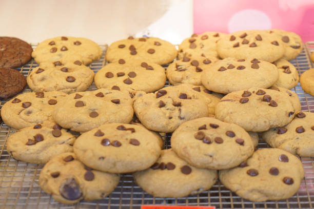 istock Soft Baked Chocolate Chip Cookies on Display 2198533557