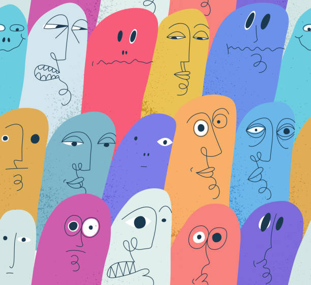 istock Funny weird ghosts seamless background, vector nasty cartoon characters tiling wallpaper, elements easy to use separately. 2198533758