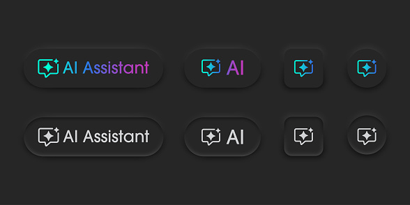 Ai Assistant Button User Interface Artificial Intelligence Bot Support ...