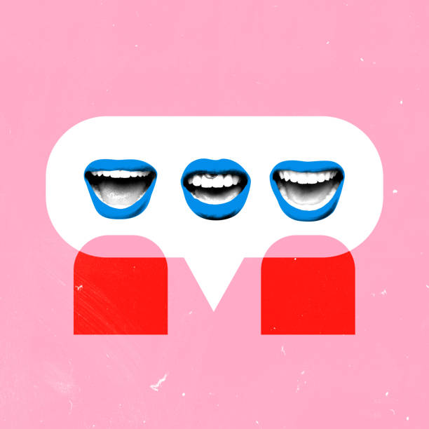 istock Contemporary art collage. Expressive lips appear within speech bubble, conveying lively discussion, collaboration, and effective rapport-building. 2198537256