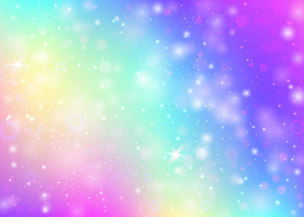 istock Unicorn Invitation. Pink Kawaii Pattern. Fairy Background. Iridescent Fantasy Invite. Purple Sparkles Gradient. Lilac Abstract Hologram. Girl Texture. Candy Unicorn Invitation. 2198537409