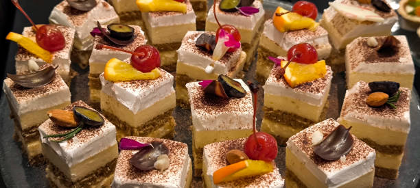 istock Cakes for snacks at receptions. Cakes are a popular party food 2198540930