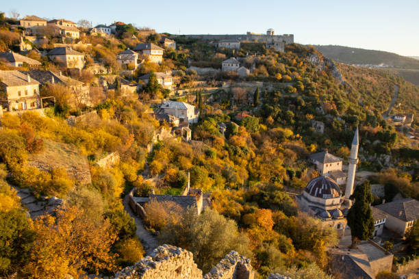 istock Village Views from Ancient Ruins in Autumn Light 2198542083