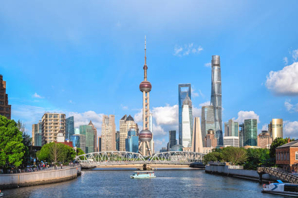 istock Shanghai city skyline architecture view in the morning 2198543042