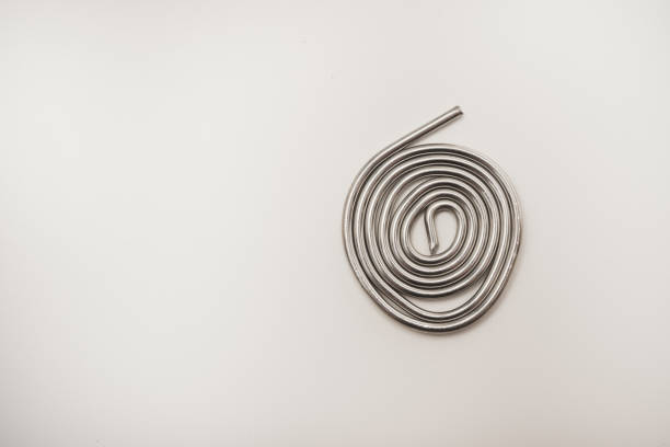 A skein of solder for soldering electronics. Tin-lead solder.
