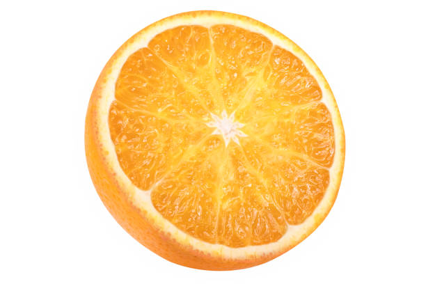 istock on which one slice of orange on an isolated white background 2198547345