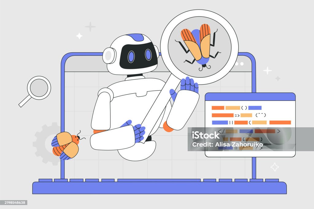 quick code bug fixes: top ai prompts - graphic eagle... Artificial Intelligence Fixes Bugs Errors And Checks Code Stock ...