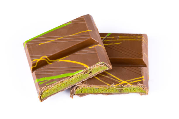 istock Chocolate bar filled with pistachio kunafa. Dubai chocolate 2198554058
