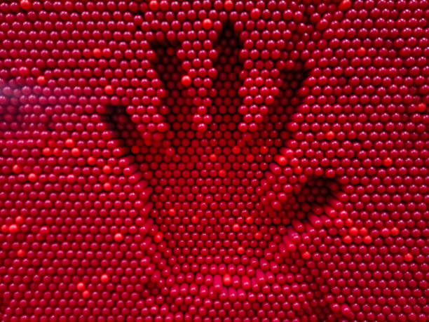 istock Creative red pin art hand impression, unique texture design for abstract and artistic concepts 2198557640