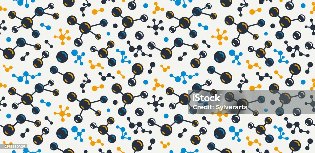 Molecules Seamless Background Vector Tiling Endless Repeat Pattern With ...