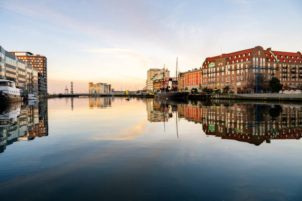 A view to Inre hamnen at golden hour with great reflections