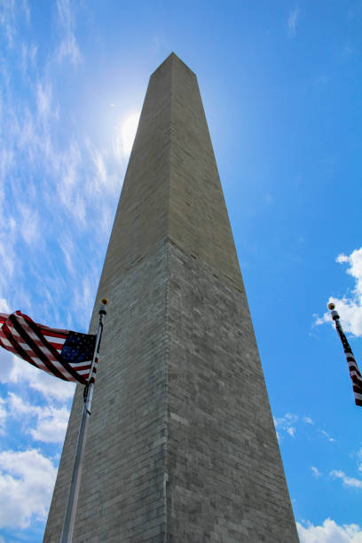 istock Washington Monument towers against a bright blue sky 2198566726