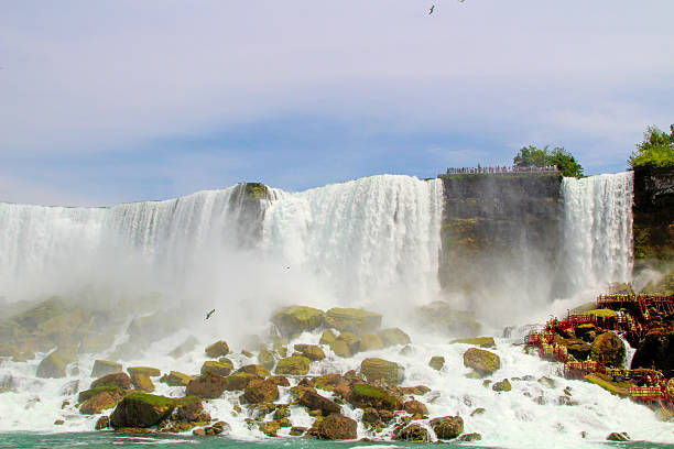 istock Powerful waterfall cascades at a famous natural landmark 2198566897