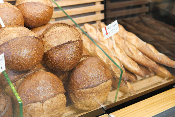 istock A Wonderful Selection of Artisanal Bread is Beautifully Displayed in the Bakery Display Case 2198569208