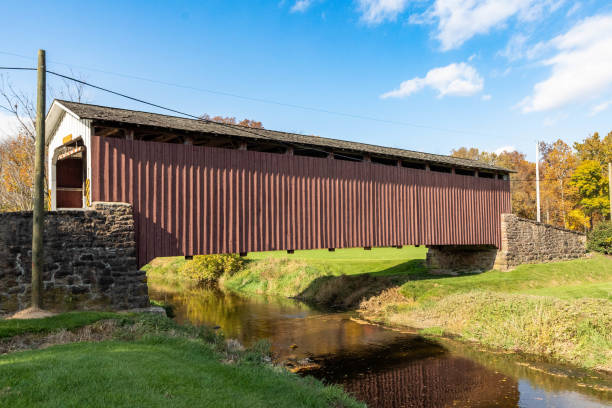 istock Mercers Mill Covered Bridge in Lancaster PA taken in the fall 2198571590